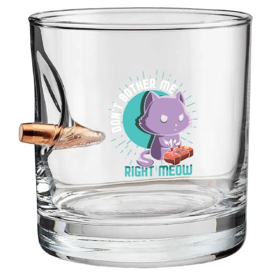 Meow Kawaii Cat Playing Video Game Lover Gaming Bullet Whiskey Glasses