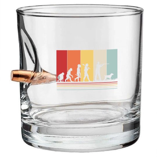 Deer Hunter Evolution Retro Hunting Bullet Whiskey Glasses