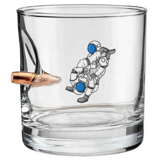 Astronaut Jiu Jitsu Martial Arts MMA Gift Bullet Whiskey Glasses