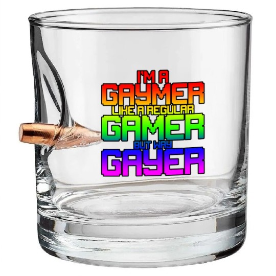 I'm A Gaymer, Like A Regular Gamer But Way Gayer 2 Bullet Whiskey Glasses