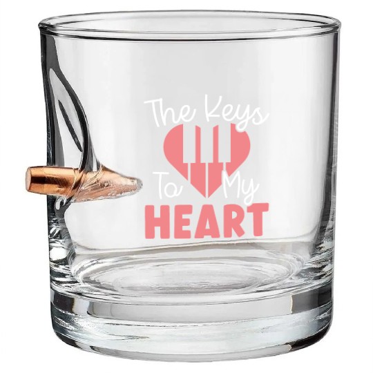 The Keys To My Heart Piano Player Musician Music Bullet Whiskey Glasses