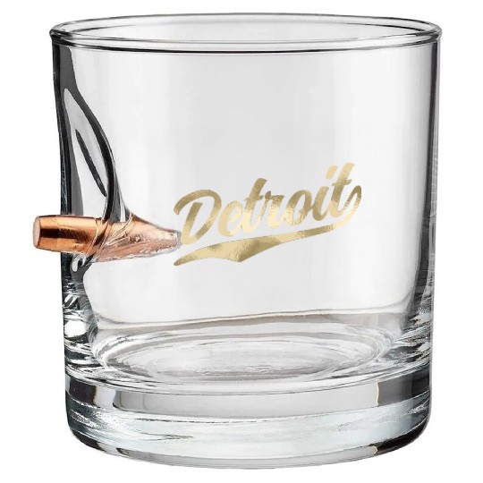 Detroit Michigan Cool Retro 1970S Vintage Bullet Whiskey Glasses