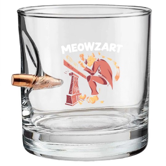 Meowzart Piano Cat Musician Musical Pianist Music Bullet Whiskey Glasses