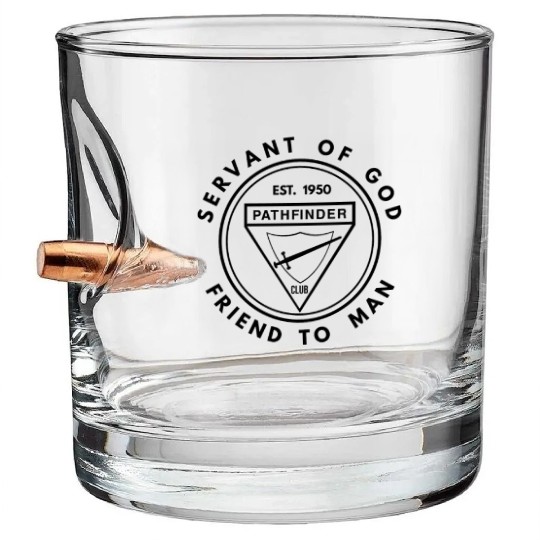 Servant of God Friend to Man Adventist Pathfinder Bullet Whiskey Glasses