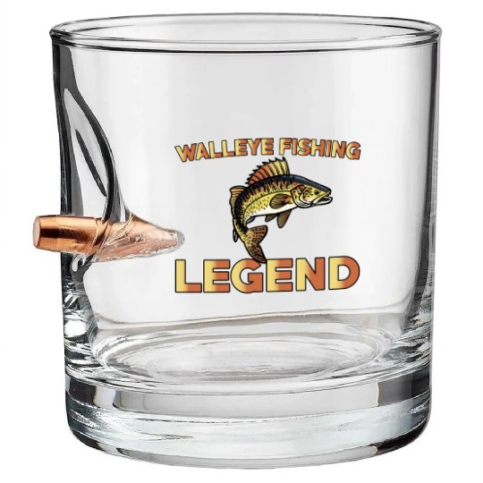 Great Walleye Fishing Legend Bullet Whiskey Glasses