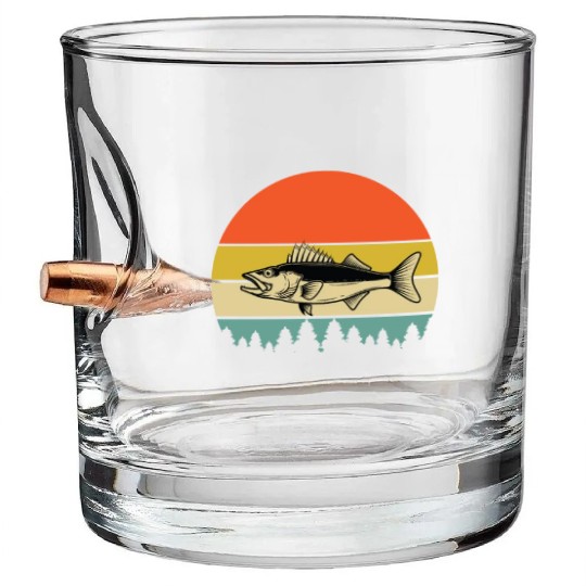 Walleye Fishing Bullet Whiskey Glasses
