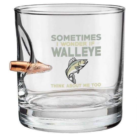 Funny Walleye Fishing Lover Bullet Whiskey Glasses
