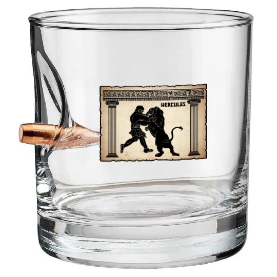 Greek Mythology Gifts Greece Mythology Art Lion He Bullet Whiskey Glasses