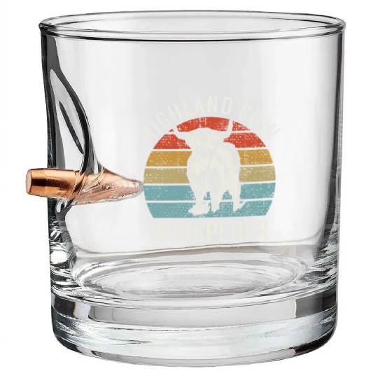 Highland Cow Whisperer Bullet Whiskey Glasses