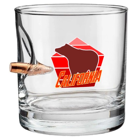 California Bear Flag Bullet Whiskey Glasses