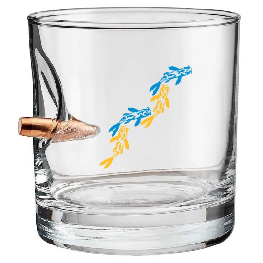 colorful koi fish nishikigoi Bullet Whiskey Glasses