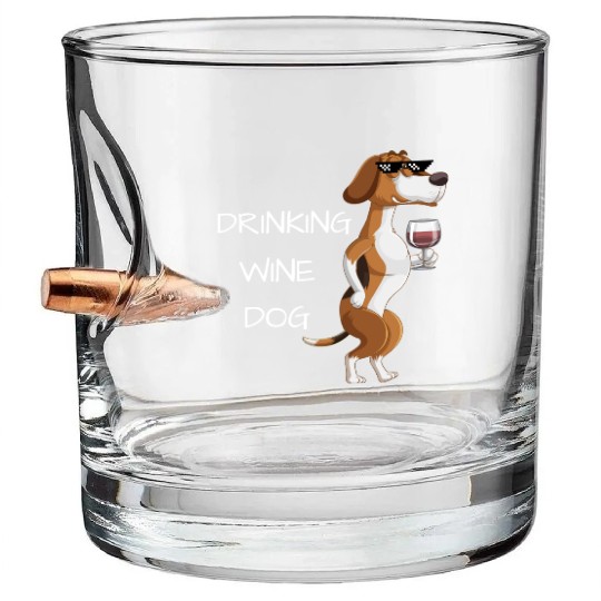 Funny Dogue De Bordeaux Drinking Wine Dog Bullet Whiskey Glasses