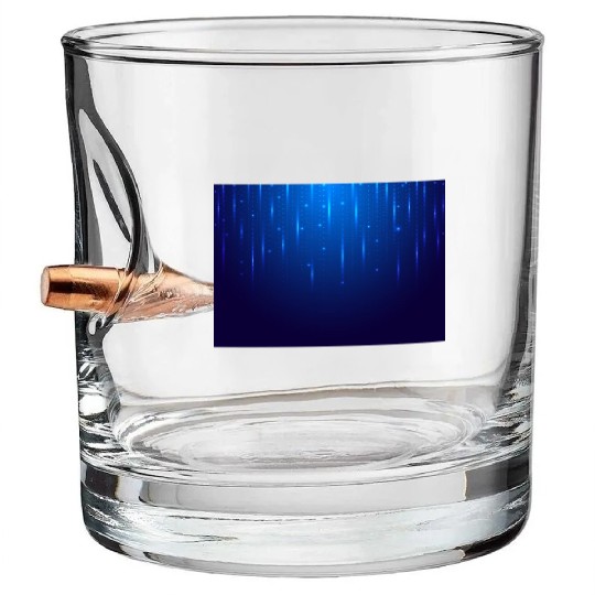 Navy Blue Glowing Neon Dots Bullet Whiskey Glasses