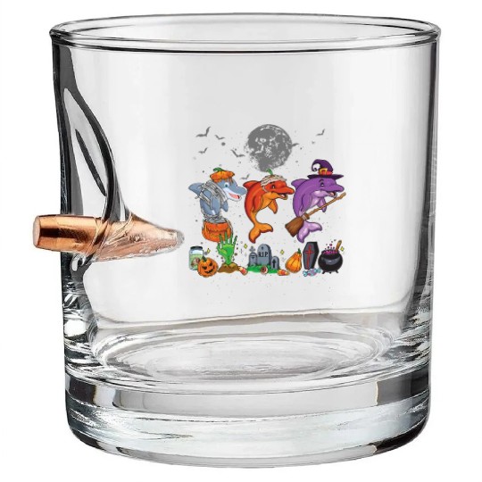 Mummy Pumpkin Witch Dolphin Halloween Bullet Whiskey Glasses