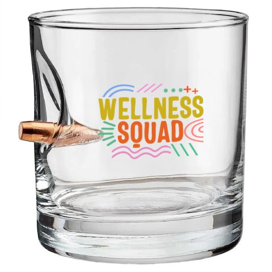 Health Coach Bullet Whiskey Glasses, Wellness Squad Fitness Gym