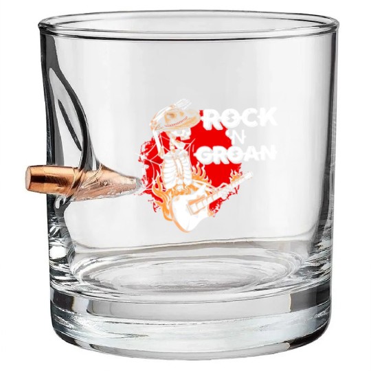 Halloween Cowboy Skeleton Rocker Hand Rock Bullet Whiskey Glasses