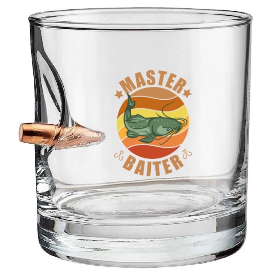 Master Baiter - Wels Catfish Hunter Bullet Whiskey Glasses