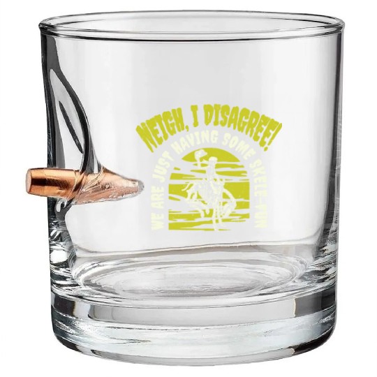 Halloween Cowboy Skeleton Fun Horse Riding Bullet Whiskey Glasses