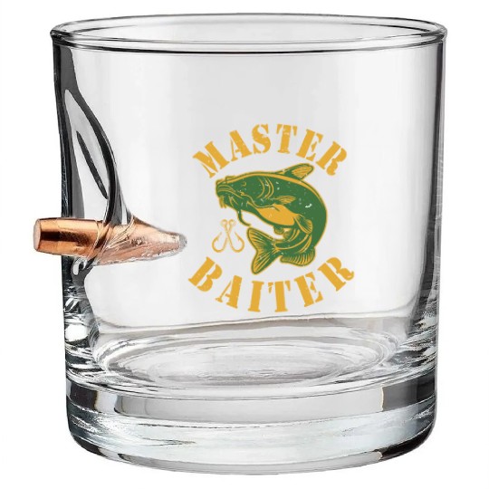 Master Baiter - Wels Catfish Hunter Bullet Whiskey Glasses