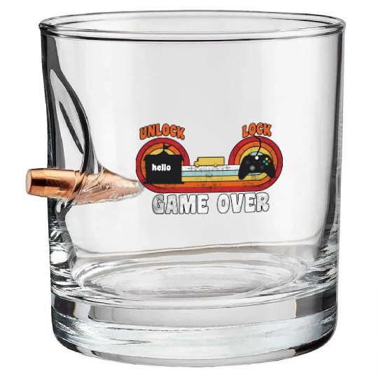 Back to School games over retro vintage Bullet Whiskey Glasses