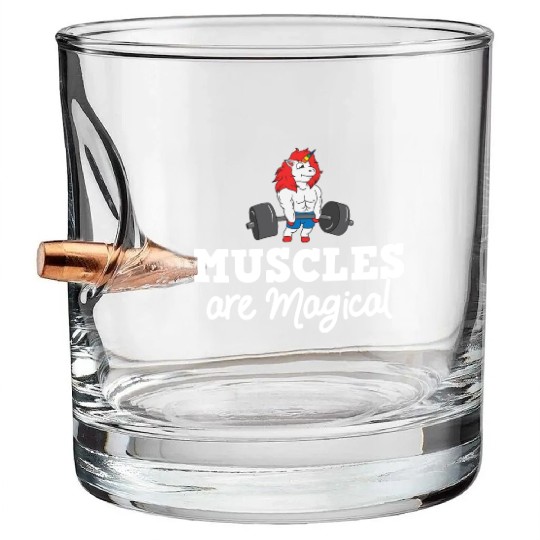 Unicorn Muscle Workout Fitness Training Sport Gym Bullet Whiskey Glasses