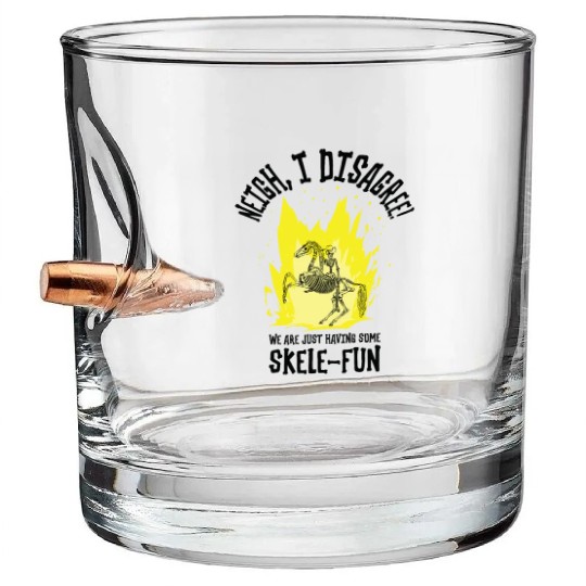 Halloween Cowboy Skeleton Fun Horse Riding Bullet Whiskey Glasses