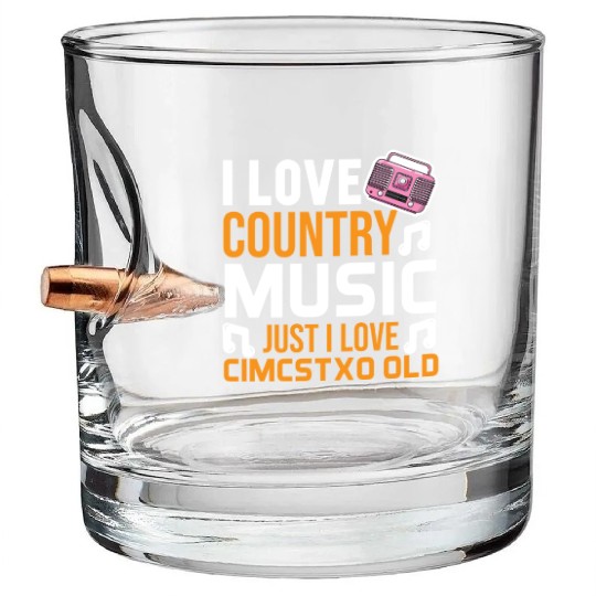 I love Country Music Bullet Whiskey Glasses