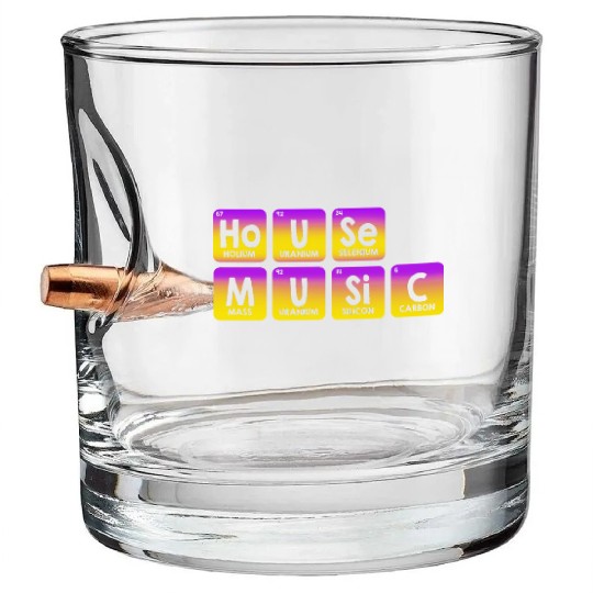 Periodic Table Science Techno House Music Bullet Whiskey Glasses