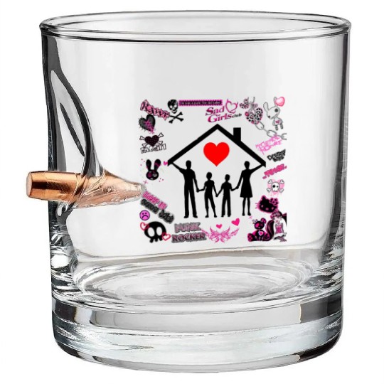 family love forever Bullet Whiskey Glasses