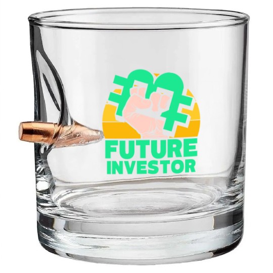 Future Bitcoin Investor Invest Investing Stocks Bullet Whiskey Glasses