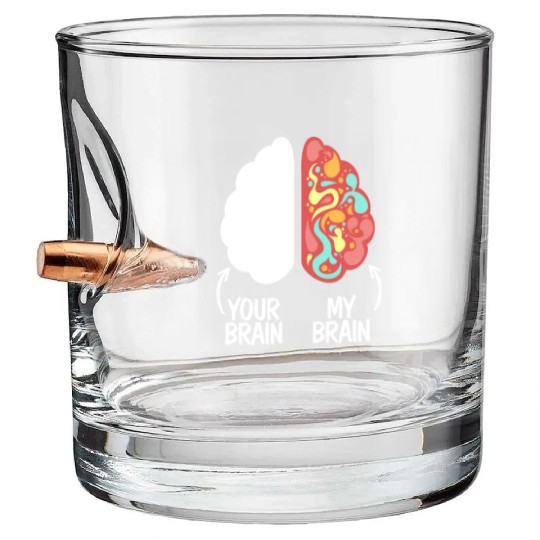 Your Brain My Brain Embrace Neurodiversity ADHD Bullet Whiskey Glasses