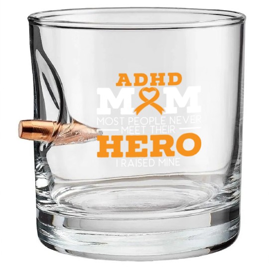 ADHD Mom ADHD Awareness Embrace Neurodiversity Bullet Whiskey Glasses