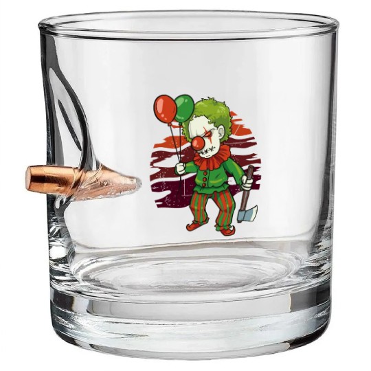 Scary Clown for Horror Fans Bullet Whiskey Glasses
