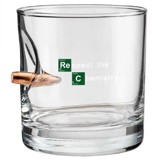 Respect the Chemistry Breaking Bad Bullet Whiskey Glasses
