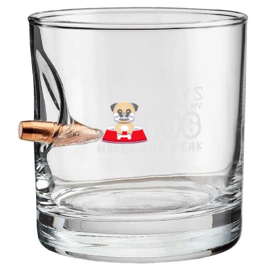 7 Days Without My Pug Makes One Week Funny Pug Dad Bullet Whiskey Glasses