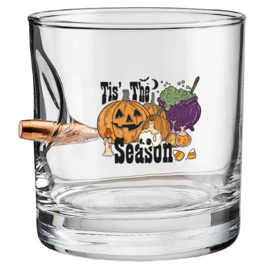 Fun Halloween Designs Tis the Season Bullet Whiskey Glasses