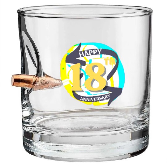 ANNIVERSARY 18 Bullet Whiskey Glasses