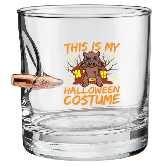 Scary Creepy Animal This Is My Halloween Costume Bullet Whiskey Glasses