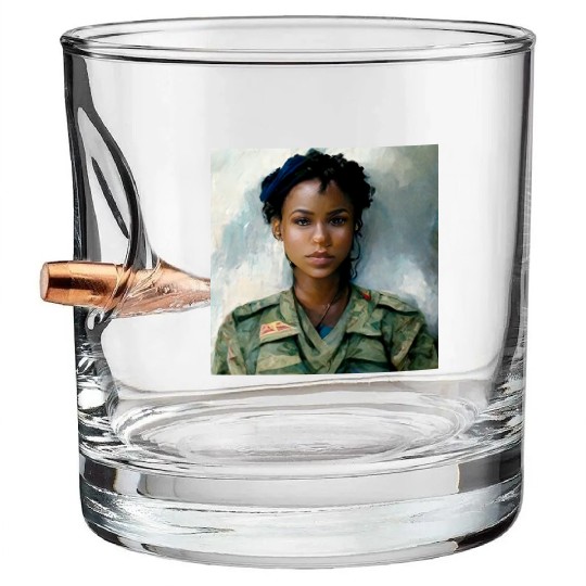 Beautiful US army combat medic painting Bullet Whiskey Glasses