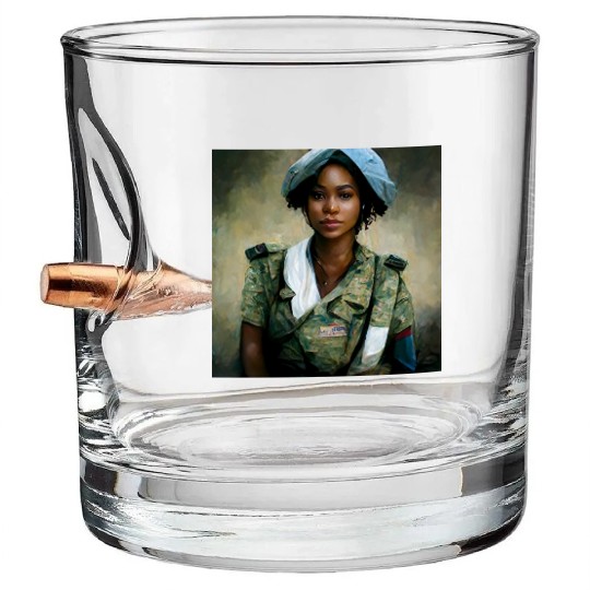 Beautiful US army combat medic painting Bullet Whiskey Glasses