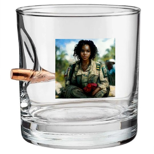 Beautiful US army combat medic painting Bullet Whiskey Glasses