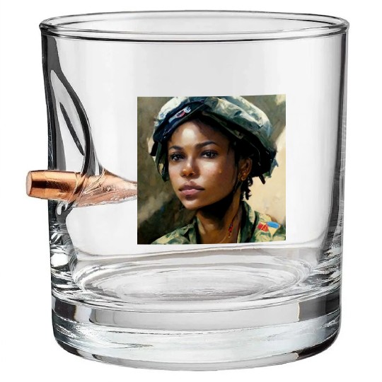 Beautiful US army combat medic painting Bullet Whiskey Glasses