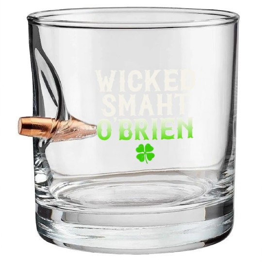 Wicked Smaht O'Brien Clan Boston Irish Slang Bullet Whiskey Glasses
