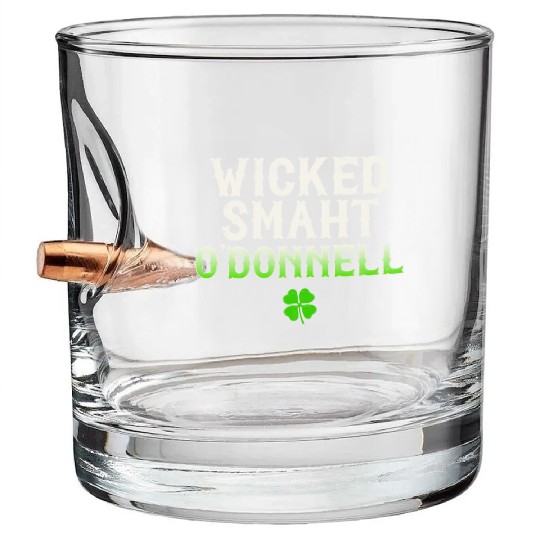 Wicked Smaht O'Donnell Clan Boston Irish Slang Bullet Whiskey Glasses