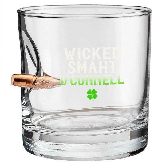 Wicked Smaht O'Connell Clan Boston Irish Slang Bullet Whiskey Glasses