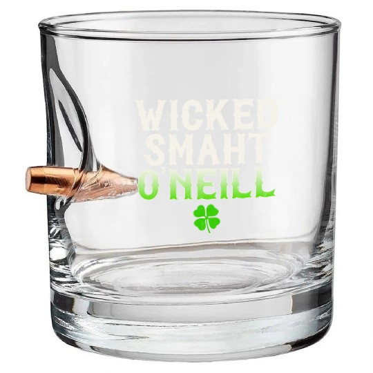 Wicked Smaht O'Neill Clan Boston Irish Slang Bullet Whiskey Glasses