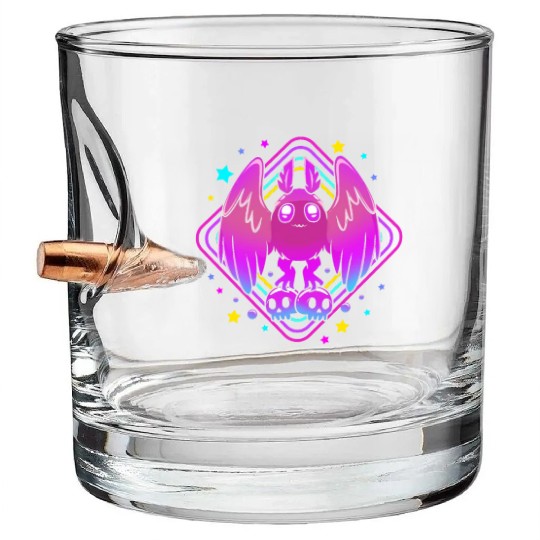 Pastel Goth Skull Aesthetic Gothic Cute Mothman Bullet Whiskey Glasses