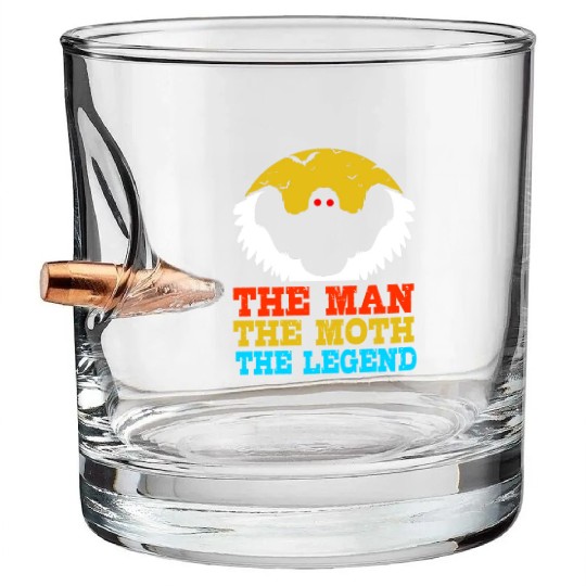 Retro Mothman Cryptid The Man The Moth The Legend Bullet Whiskey Glasses