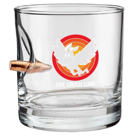 Funny Cryptid Live Laugh Lurk Mothman Bullet Whiskey Glasses