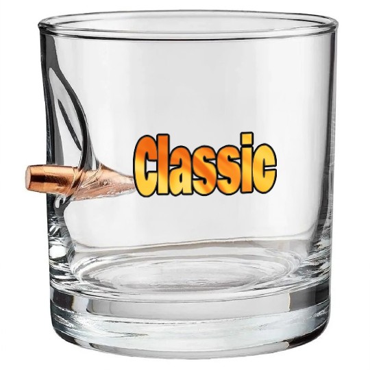 Classic On Fire Letters Word Art Use This Design Bullet Whiskey Glasses